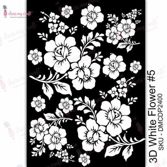 DRESS MY CRAFT Water Transfer 3D White Flower #5 | Mollies Make And Create NZ