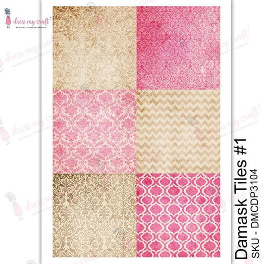 DRESS MY CRAFT Water Transfer Damask Tiles #1 | Mollies Make And Create NZ