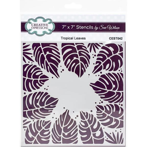 CREATIVE EXPRESSIONS Stencil Tropical Leaves | Mollies Make And Create NZ