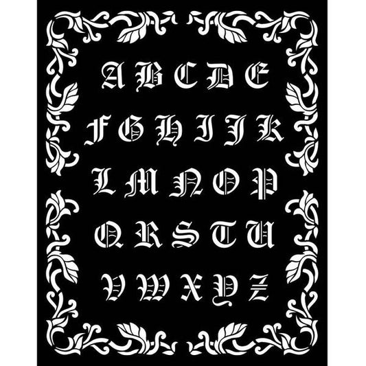 STAMPERIA Stencil Alphabet Sleeping Beauty / Mollies New Zealand