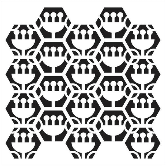 TCW Stencil Tulip Hexagons | Mollies Make And Create NZ
