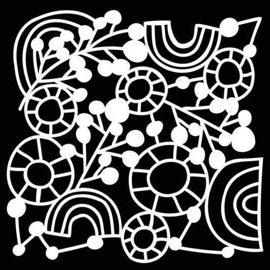 TCW Stencil Rainbow Branch Circle / Mollies New Zealand