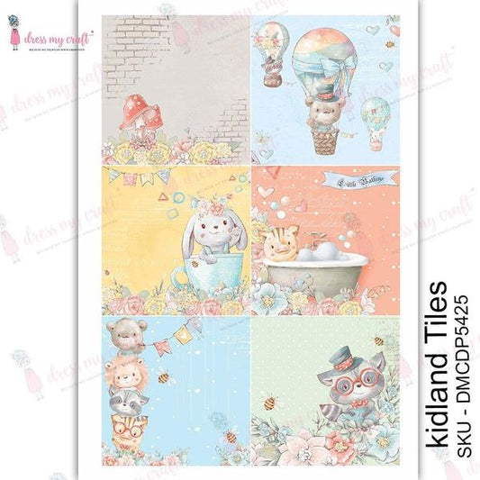 DRESS MY CRAFT Water Transfer Kidland Tiles / Mollies New Zealand