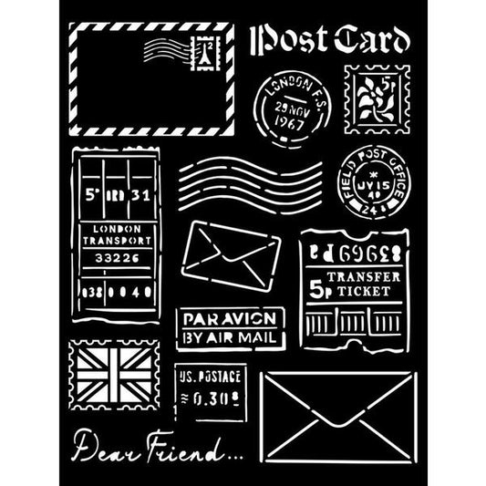 STAMPERIA Stencil Postcard, Our Way / Mollies New Zealand