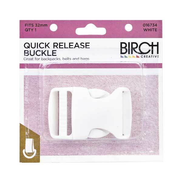 BIRCH Quick Release Buckle White White Plastic 32mm / Mollies New Zealand