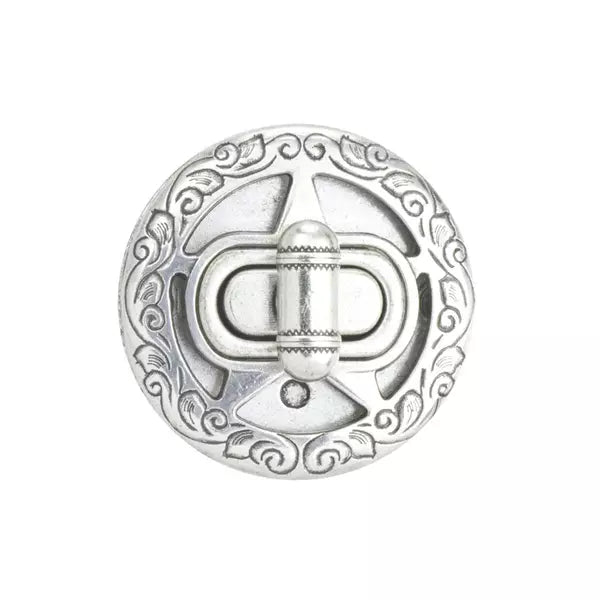 IVAN Rope Edge Bag Clasp Round Antique Silver 38mm (1-1 2") / Mollies New Zealand