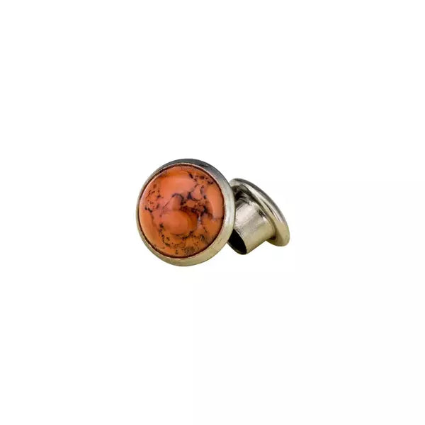 IVAN Round Stone Rivet Dark Orange 10*3.5mm / Mollies New Zealand
