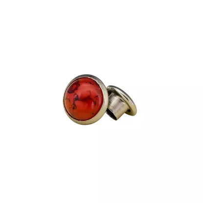 IVAN Round Stone Rivet Red 10*3.5mm / Mollies New Zealand