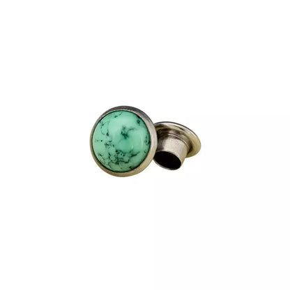 IVAN Round Stone Rivet Turquoise 10*3.5mm / Mollies New Zealand