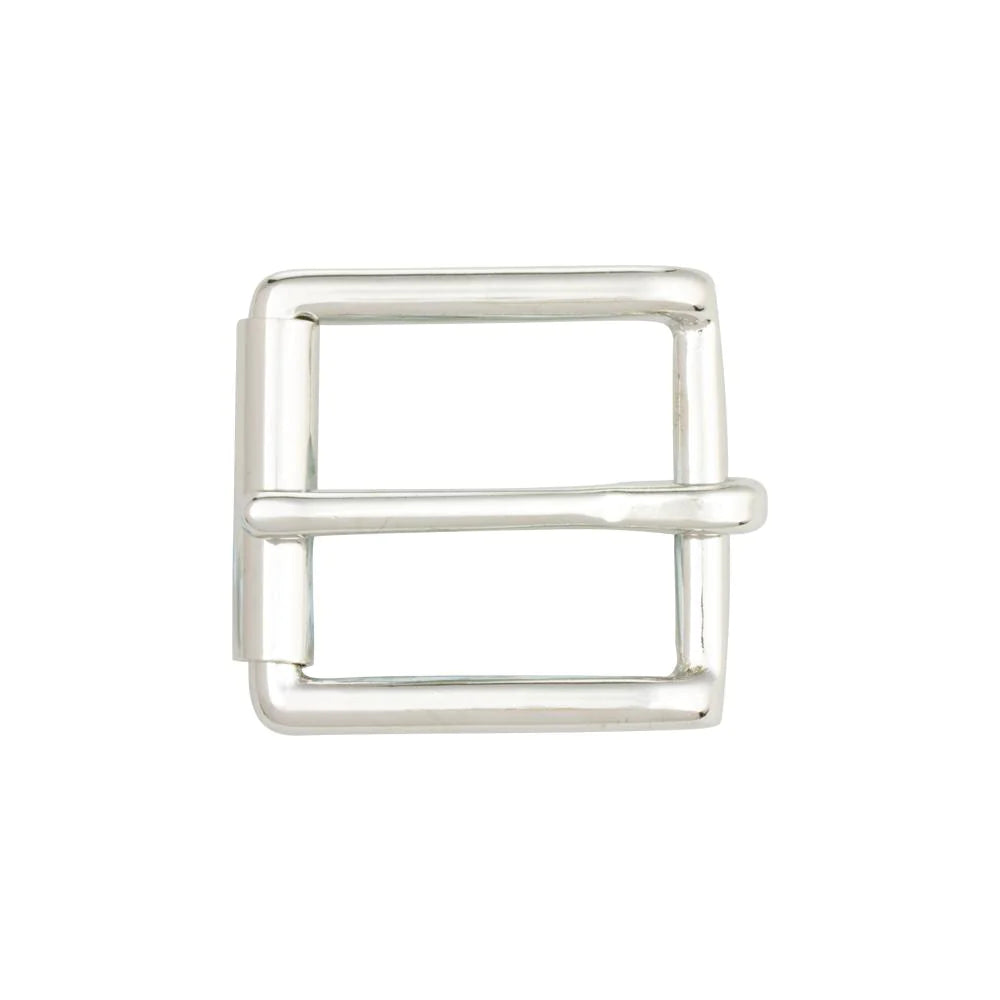 IVAN End Bar Roller Buckle Solid Brass Nickel Plate 32mm (1-1 4") / Mollies New Zealand