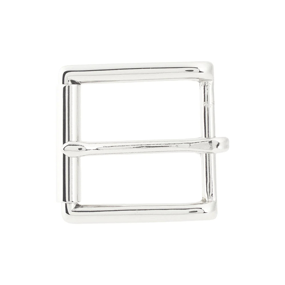 IVAN End Bar Roller Buckle Solid Brass Nickel Plate 38mm (1-1 2") / Mollies New Zealand