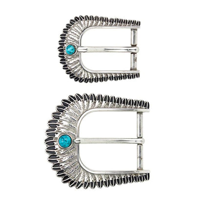 IVAN Turquoise Feather Trophy End Bar Buckle / Mollies New Zealand