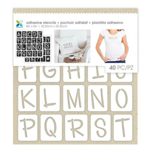MOMENTA Adhesive Stencil Alpha Number / Mollies New Zealand