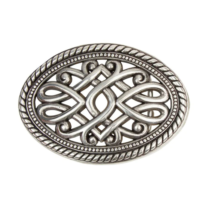 IVAN Victorian Trophy Buckle Antique Silver Oval 38mm (1-1 2") / Mollies New Zealand