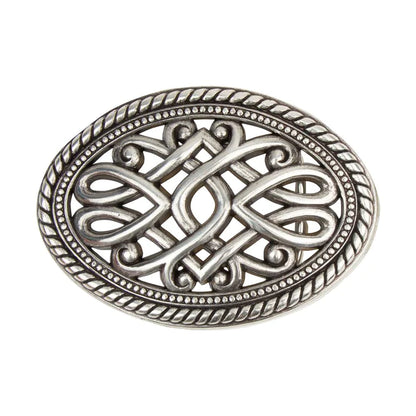 IVAN Victorian Trophy Buckle Antique Silver Oval 38mm (1-1 2") / Mollies New Zealand