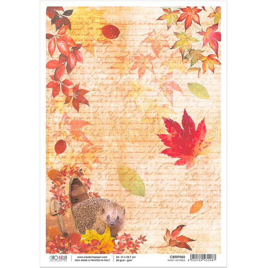 CIAO BELLA Rice Paper Sweet October A4 / Mollies New Zealand