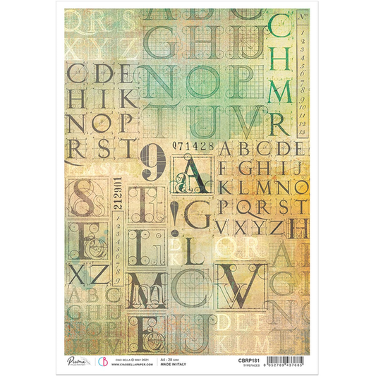 CIAO BELLA Rice Paper Typefaces A4 / Mollies New Zealand