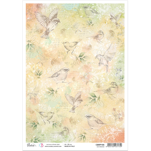 CIAO BELLA Rice Paper Les Oiseaux A4 | Mollies Make And Create NZ