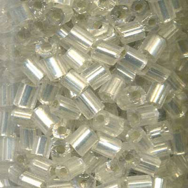 SULLIVANS Bugle Beads Silver Clear 22gm 2.5mm / Mollies New Zealand