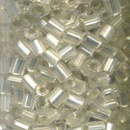 SULLIVANS Bugle Beads Silver Clear 22gm 2.5mm / Mollies New Zealand