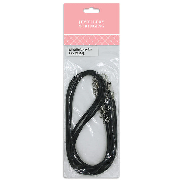 SULLIVANS Rubber Necklace Black Smooth 3PK / Mollies New Zealand