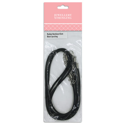 SULLIVANS Rubber Necklace Black Smooth 3PK / Mollies New Zealand