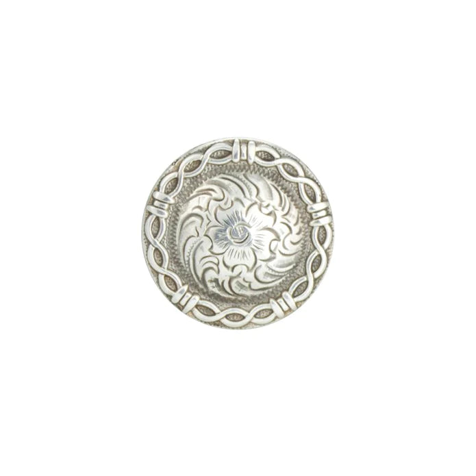 IVAN Barbed Wire Edge Concho Antique Silver 25mm (1") / Mollies New Zealand
