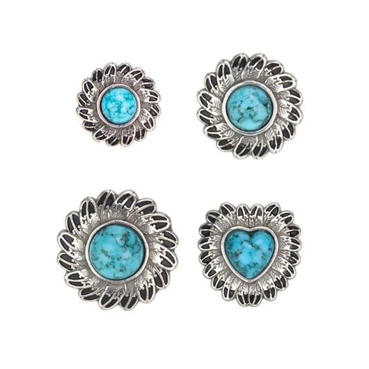 IVAN Turquoise Feather Concho / Mollies New Zealand