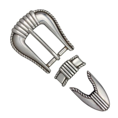 IVAN Rope Edge Buckle Set Antique Silver 25mm (1") / Mollies New Zealand