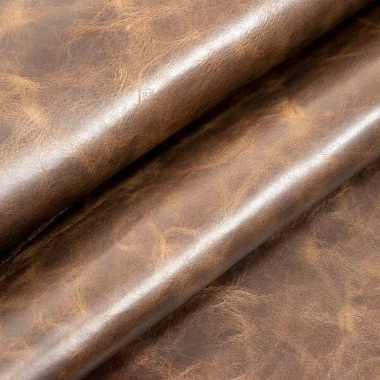 LEATHER Chrome Tanned Marcello Glazed Crazy Horse / Side Dark Brown 3-4oz / Mollies New Zealand