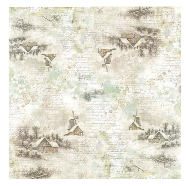 STAMPERIA Rice Paper Snowy Landscapes 49 x 49cm | Mollies Make And Create NZ