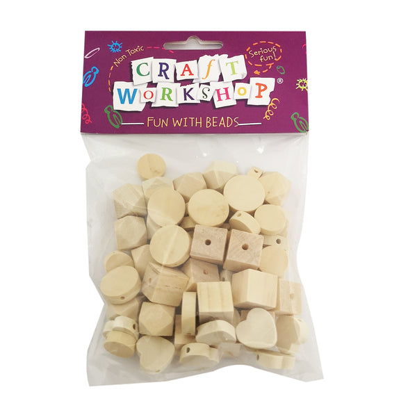 CRAFT Wooden Beads Assorted Shapes Mollies