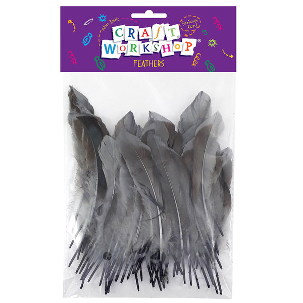 CRAFT WORKSHOP Feathers Grey/Black | Mollies Make And Create NZ