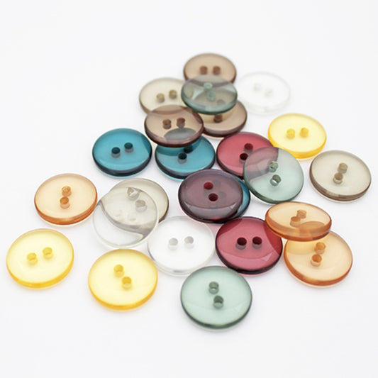 ABBEY 2-Hole Button Clear 14mm | Mollies Make And Create NZ