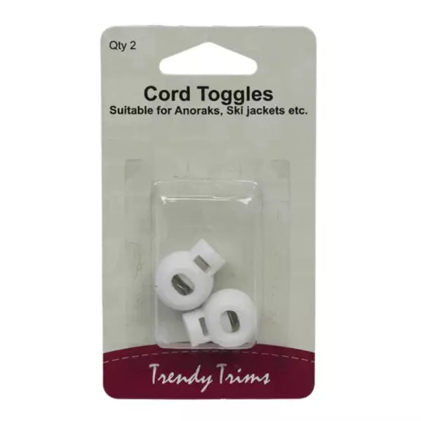 TRENDY TRIMS Cord Toggles White / Mollies New Zealand
