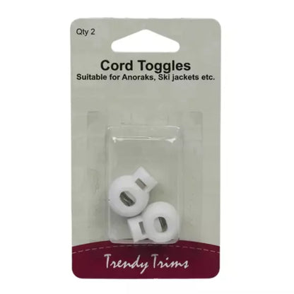 TRENDY TRIMS Cord Toggles White / Mollies New Zealand