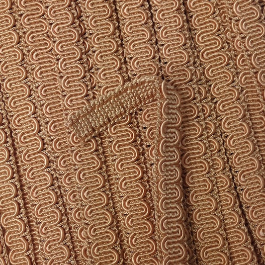 GIMP BRAID Scroll 15mm Sun Tan Per meter / Mollies New Zealand