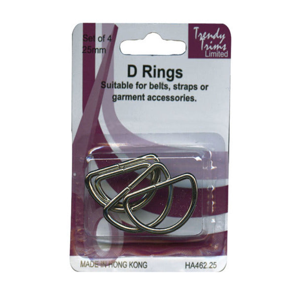TRENDY TRIMS Nickle D-Rings PK4 | Mollies Make And Create NZ