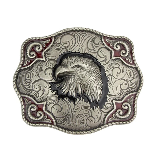 IVAN Eagle Head Trophy Buckle Antique Tin 38mm (1-1 2") / Mollies New Zealand