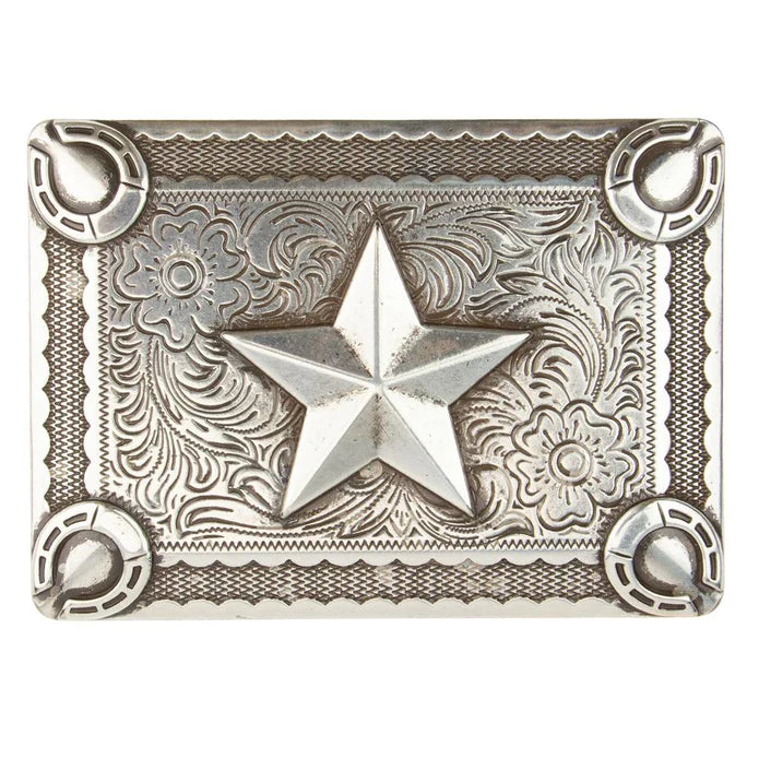 IVAN Star & Horseshoe Trophy Buckle Antique Silver 38mm (1-1 2") / Mollies New Zealand
