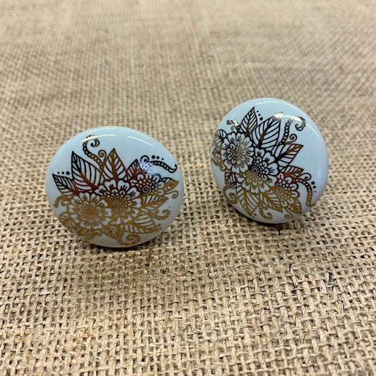 CERAMIC KNOB Silver Zoya / Mollies New Zealand