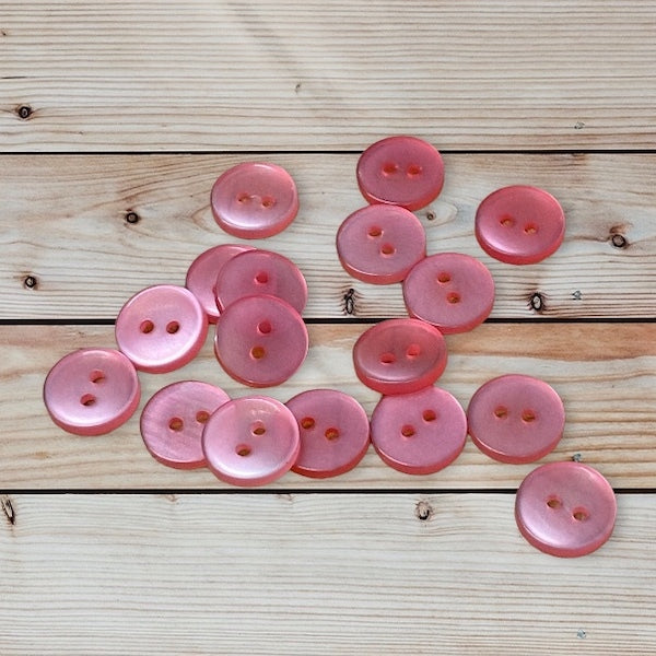 SULLIVANS Button 2-Hole Pink 14mm / Mollies New Zealand