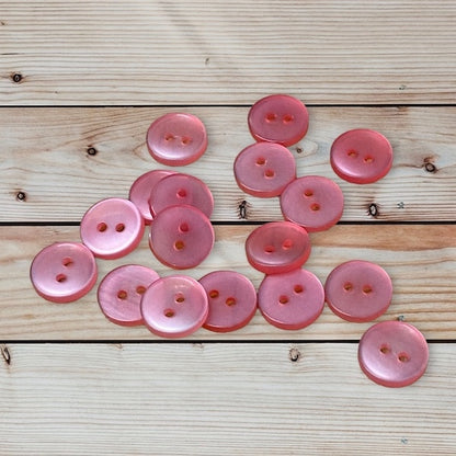 SULLIVANS Button 2-Hole Pink 14mm / Mollies New Zealand