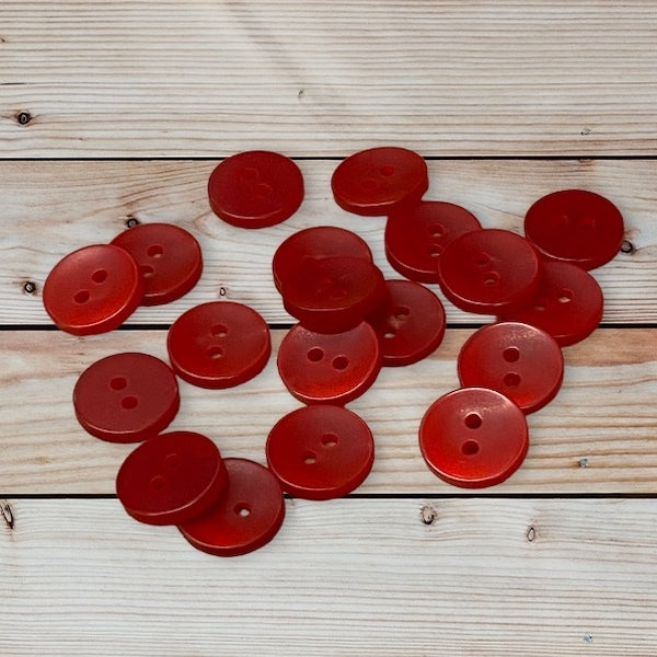 SULLIVANS Button 2-Hole Red 14mm / Mollies New Zealand