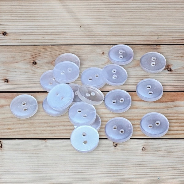SULLIVANS Button 2-Hole Frosted 14mm / Mollies New Zealand