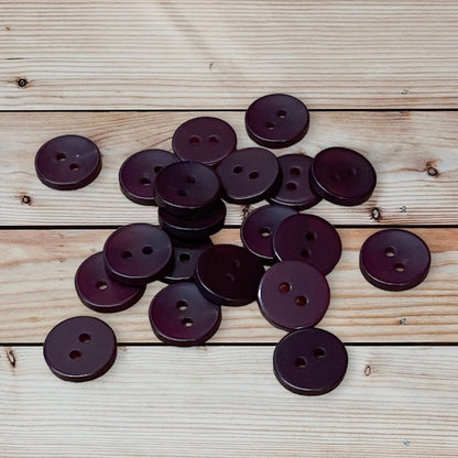 SULLIVANS Button 2-Hole Maroon 14mm / Mollies New Zealand