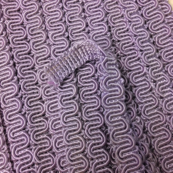 GIMP BRAID Scroll 15mm Lilac Per meter / Mollies New Zealand