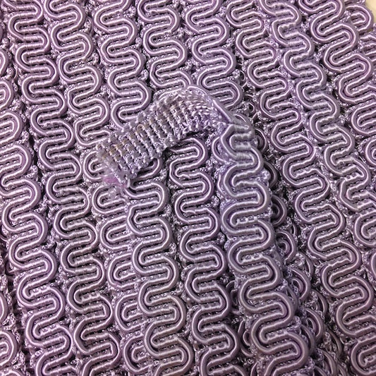 GIMP BRAID Scroll 15mm Lilac Per meter / Mollies New Zealand