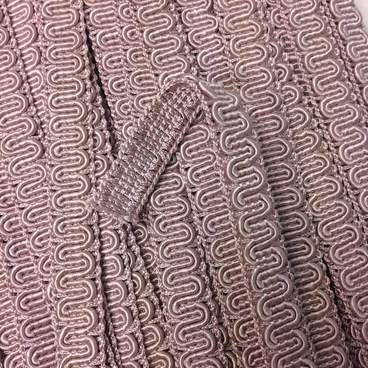 GIMP BRAID Scroll 15mm Blush Per meter / Mollies New Zealand