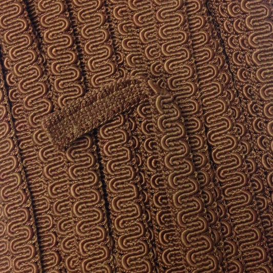 GIMP BRAID Scroll 15mm Rusty Brown Per meter / Mollies New Zealand